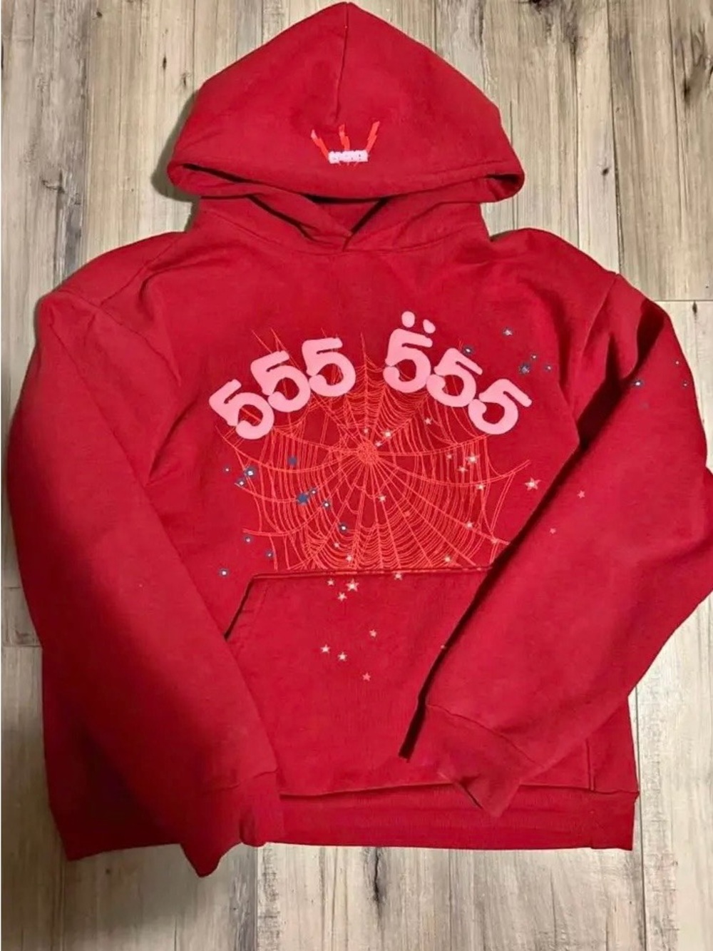 Red Sp5der Hoodie Size M